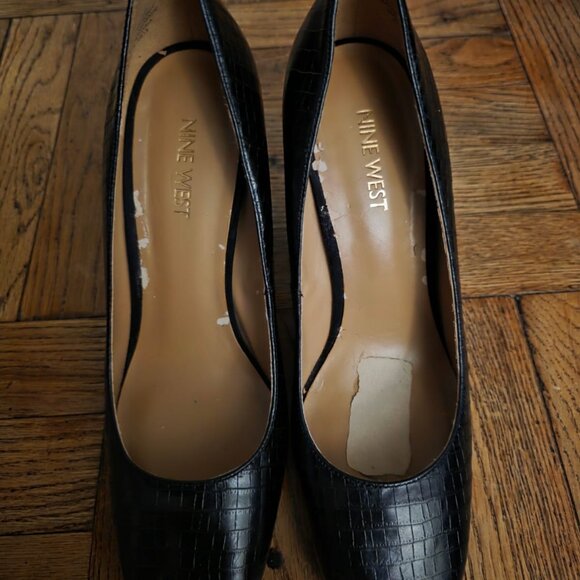 Nine West animal embossed Begonia Block Heel Square Toe Dress Pumps Sz 7 - Picture 6 of 8